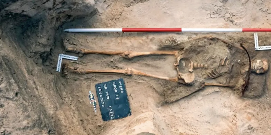 remains of woman in a grave